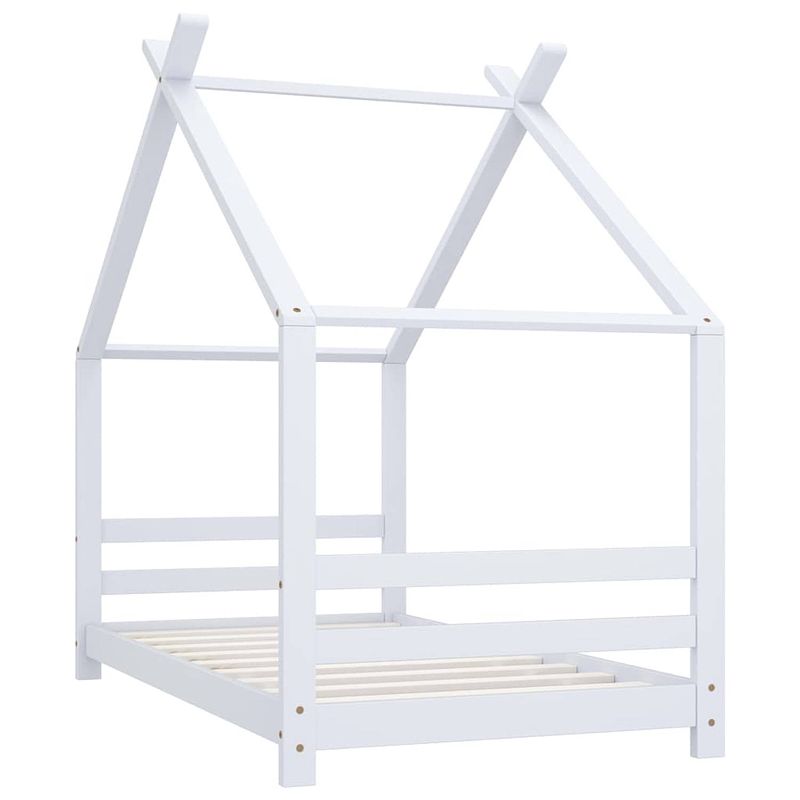 Foto van The living store houten bedframe - boomhut-stijl - 80 x 160 cm - wit