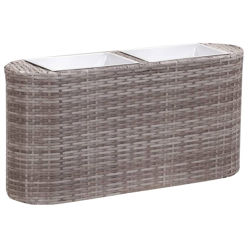 Foto van Vidaxl plantenbak verhoogd 80x25x40 cm poly rattan grijs