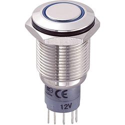 Foto van Tru components las2gqf-11e/b/12v/n/p vandalismebestendige druktoets 250 v/ac 3 a 1x aan/(aan) moment blauw ip67 1 stuk(s)