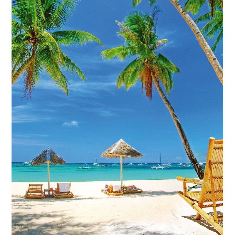 Foto van Dimex tropical beach vlies fotobehang 225x250cm 3-banen