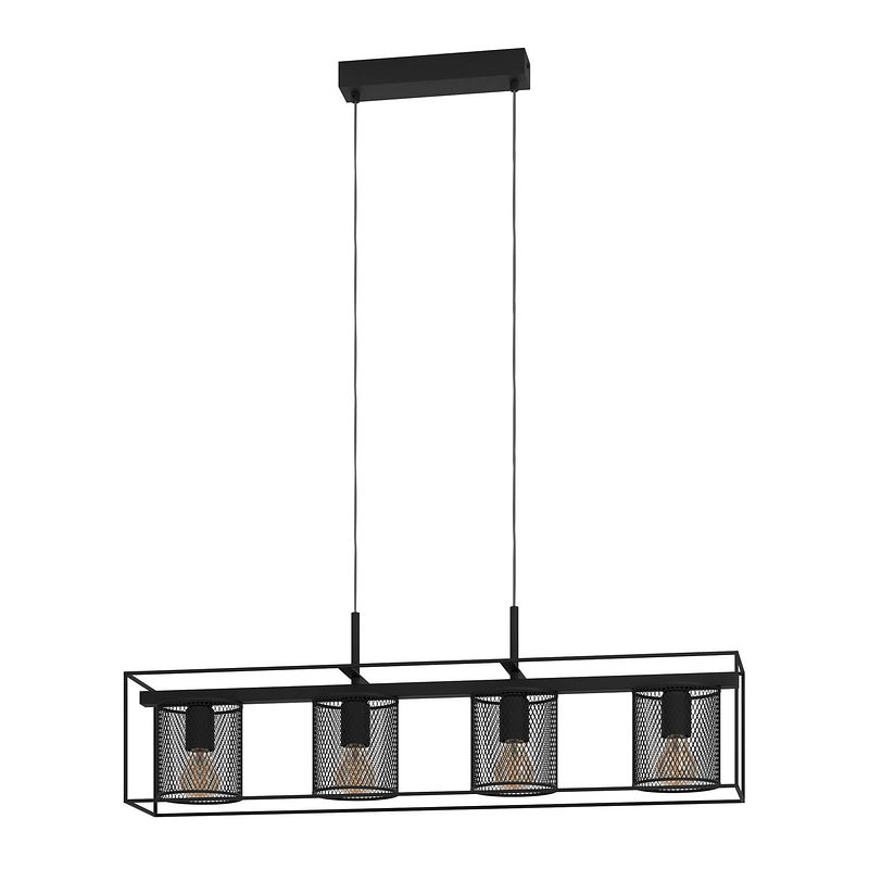 Foto van Eglo catterick hanglamp - e27 - 91 cm - zwart