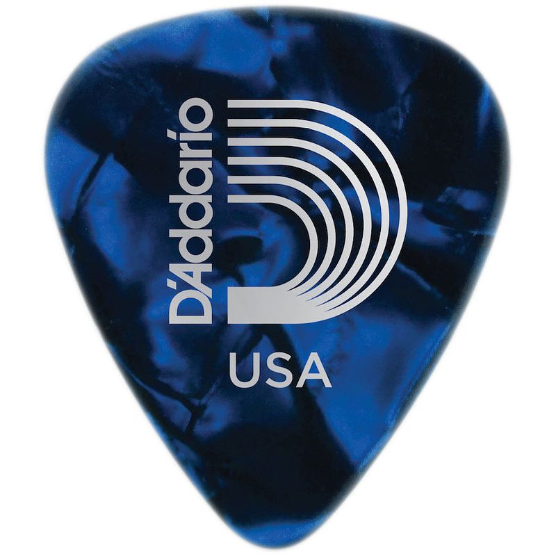 Foto van D'saddario 1cbup4-10 blue pearl celluloid plectra 10 pack medium