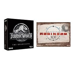 Foto van Spellenset - 2 stuks - jurassic world the boardgame & expeditie robinson de eilandraad