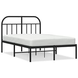 Foto van Vidaxl bedframe met hoofdbord metaal zwart 120x190 cm