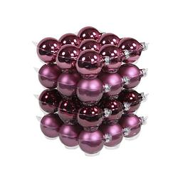 Foto van 36x stuks glazen kerstballen cherry roze (heather) 6 cm mat/glans - kerstbal