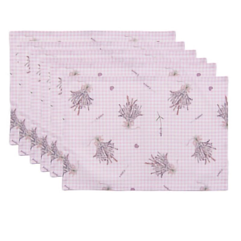 Foto van Haes deco - set van 6 placemats - 48x33 cm - 100% katoen - lavender garden