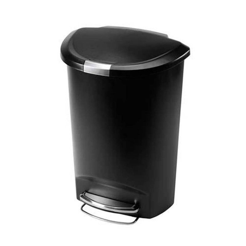 Foto van Simplehuman semi round afvalemmer 50 l - zwart