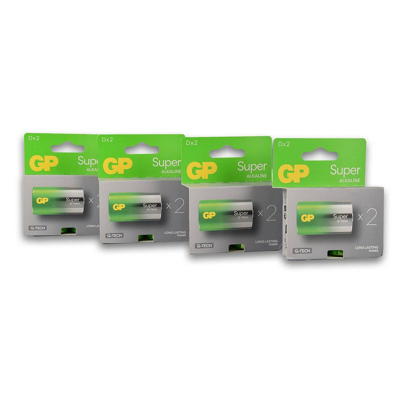 Foto van 4 sets x 2 stuks alkali -manganese batterijen alkaline batterijen 1.5v