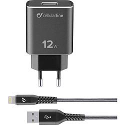 Foto van Cellularline cellularline tetrachkitmfiph2ak usb-oplader thuis 1 x usb 2.0 bus a