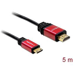 Foto van Delock hdmi aansluitkabel hdmi-a stekker, hdmi-mini-c stekker 5.00 m zwart 84338 vergulde steekcontacten hdmi-kabel