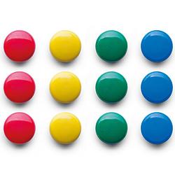 Foto van Whiteboard/koelkast magneten gekleurd - 12x - kunststof - 2 cm - magneten