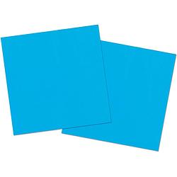 Foto van 40x stuks servetten van papier blauw 33 x 33 cm - feestservetten