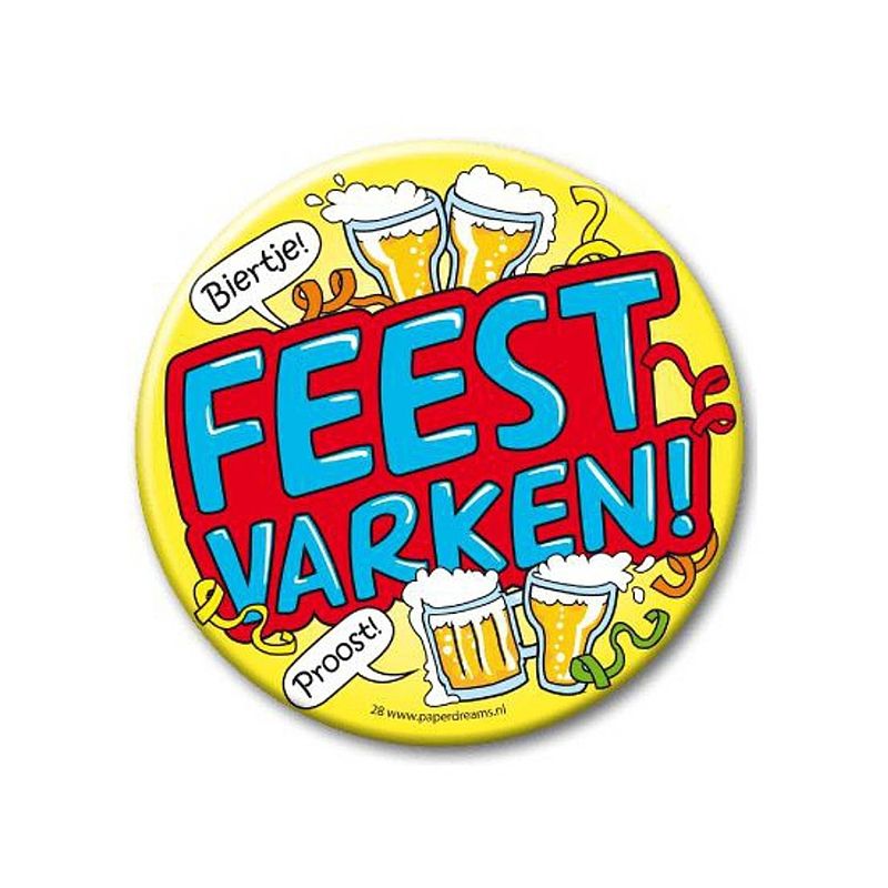 Foto van Xxl verjaardags button feestvarken - fopartikelen