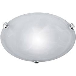 Foto van Led plafondlamp - plafondverlichting - trion adirona - e27 fitting - rond - mat nikkel - aluminium