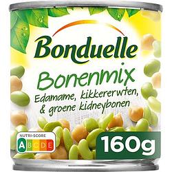 Foto van Bonduelle bonenmix edamame kikkererwten & groene kidneybonen 160g bij jumbo