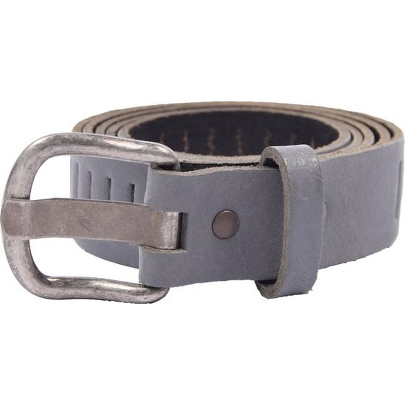 Foto van Riem - riemen - streepjes - grijs - 3 cm - unisex - 100% leren - leder - riem maat 105