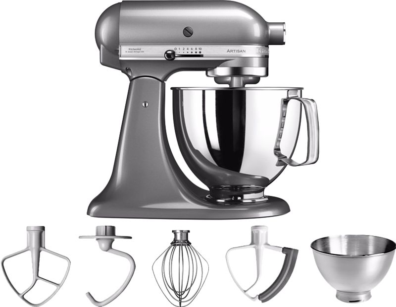 Foto van Kitchenaid artisan mixer 5ksm175ps tingrijs