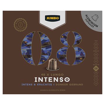 Foto van Jumbo 08 lungo intenso koffiecups 40 stuks