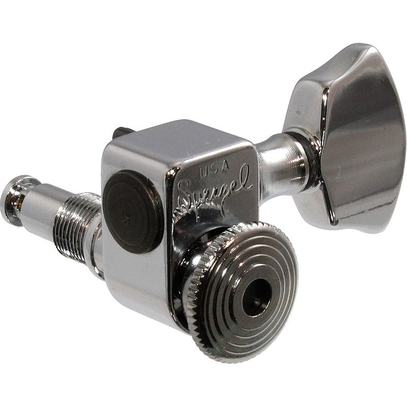 Foto van Allparts tk-7437-010 sperzel 3x3 chrome locking tuners stemmechanieken voor gitaar (set van 6)