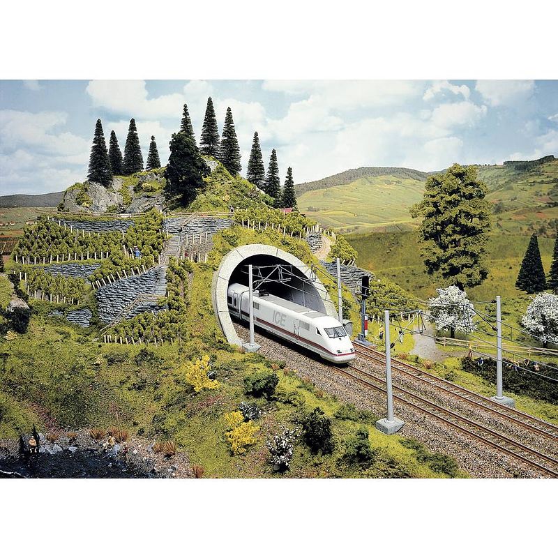 Foto van Noch 58040 profi plus h0 tunnelportaal 2-sporig hardschuim model, geverfd