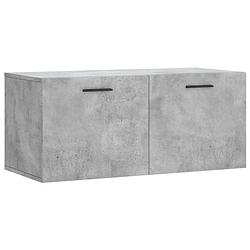 Foto van The living store wandkast - betongrijs - 80 x 36.5 x 35 cm - duurzaam materiaal