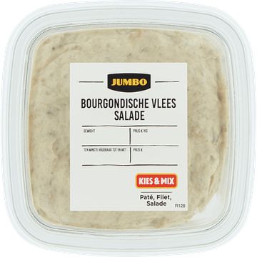 Foto van 2 voor € 4,50 | jumbo bourgondische vleessalade 150g aanbieding bij jumbo