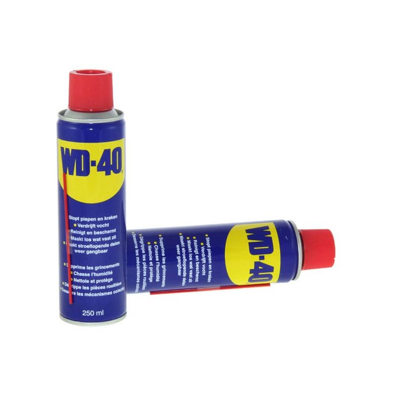 Foto van 4 stuks wd-40 multispray van 250 ml - wd 40 spuitbus - inhoud 250ml - voertuigonderhoudsmiddel