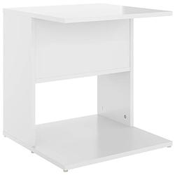 Foto van The living store salontafel - hoogglans wit - spaanplaat - 45 x 45 x 48 cm - open vakken