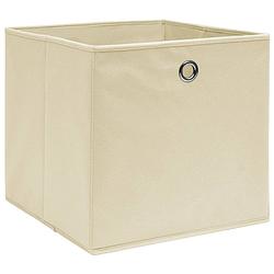 Foto van The living store opvouwbare opbergboxen - nonwoven stof - 28x28x28 cm - crème - 4 stuks