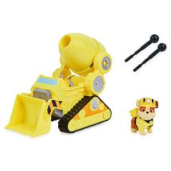 Foto van Nickelodeon speelgoedauto paw patrol rubble junior geel 4-delig