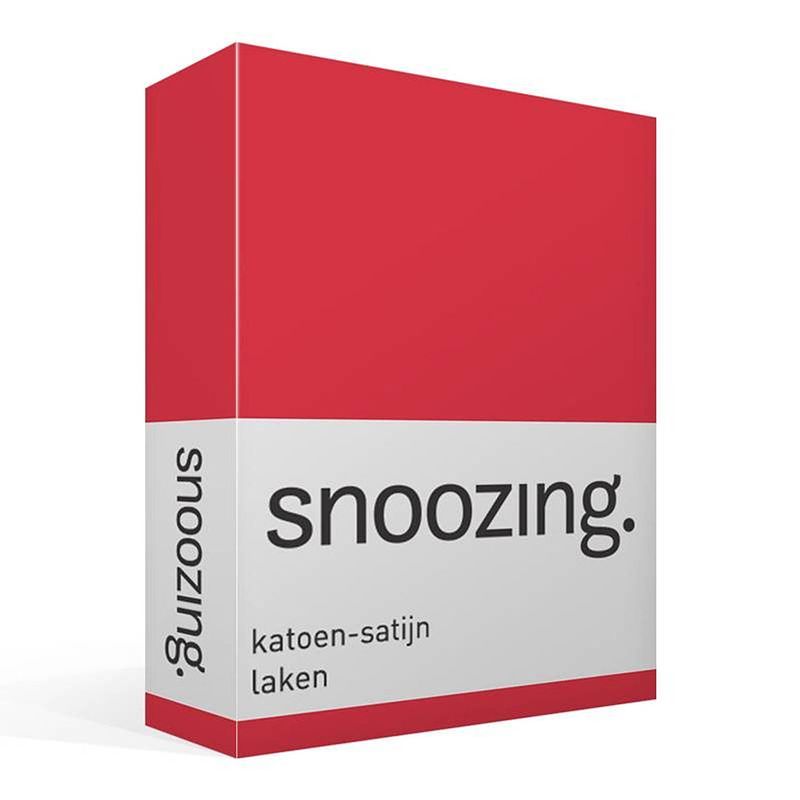 Foto van Snoozing - katoen-satijn - laken - eenpersoons - 150x260 - rood