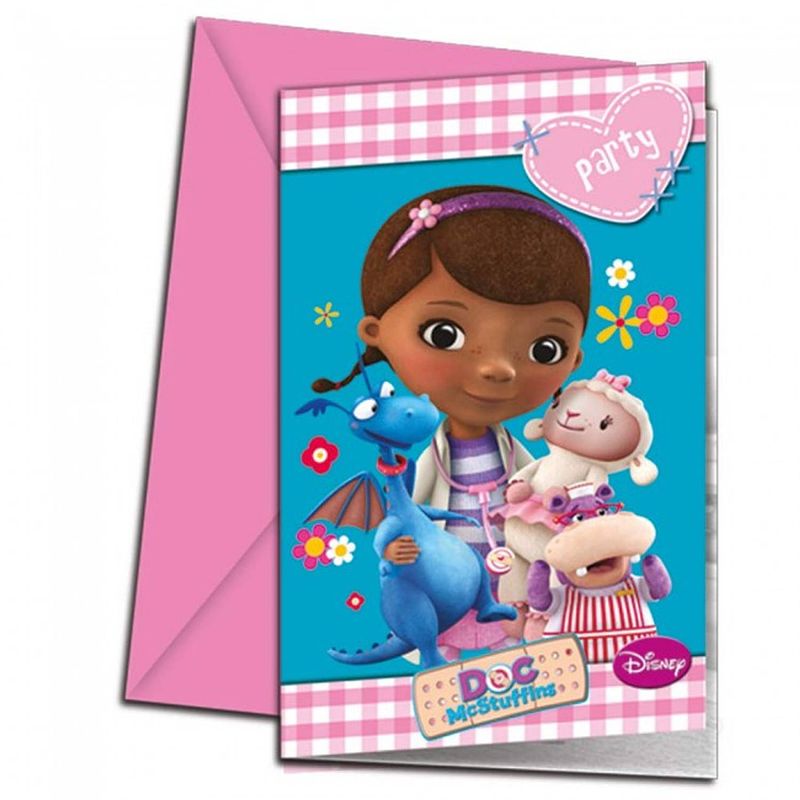 Foto van Disney uitnodigingen doc mcstuffins 10,8 x 20,9 cm 12-delig