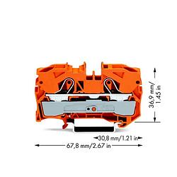 Foto van Wago 2010-1202 doorgangsklem 10 mm spanveer oranje 25 stuk(s)