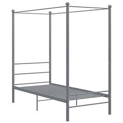 Foto van The living store bedframe slim ontwerp - metaal - grijs - 208x96x201 cm - geschikt voor matras 90x200 cm - montage