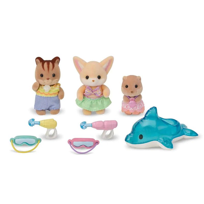 Foto van Sylvanian families trio peutervriendjes zwembad fun