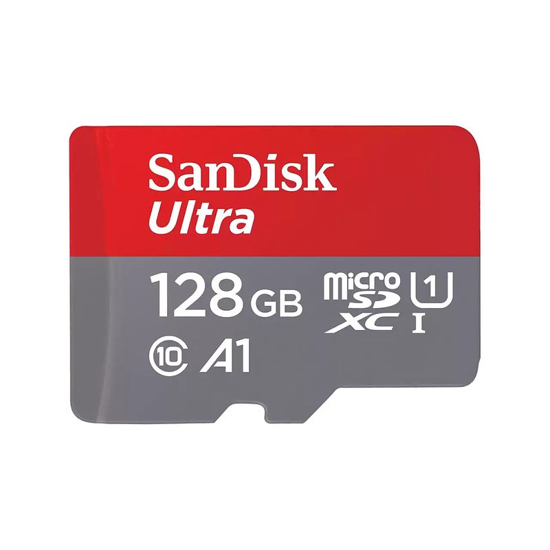 Foto van Sandisk microsdxc ultra 128gb 140mb/s c10 - sda uhs-i micro sd-kaart rood