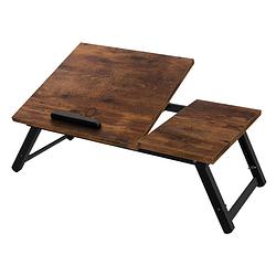 Foto van Laptop tafel voor bed of sofa vintage bruin hout ml ontwerp
