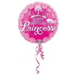 Foto van Anagram folieballon happy birthday princess 43 cm roze