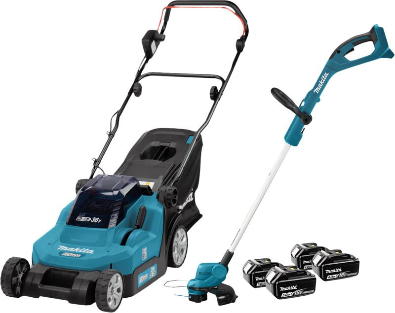 Foto van Makita dlm382cm2 + makita dur193z incl. 5,0 ah accu (2x) + 4