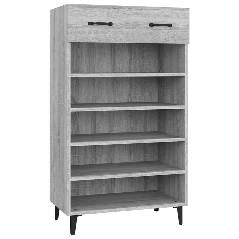 Foto van The living store schoenenkast grijs sonoma eiken - 60 x 35 x 105 cm - praktisch en elegant