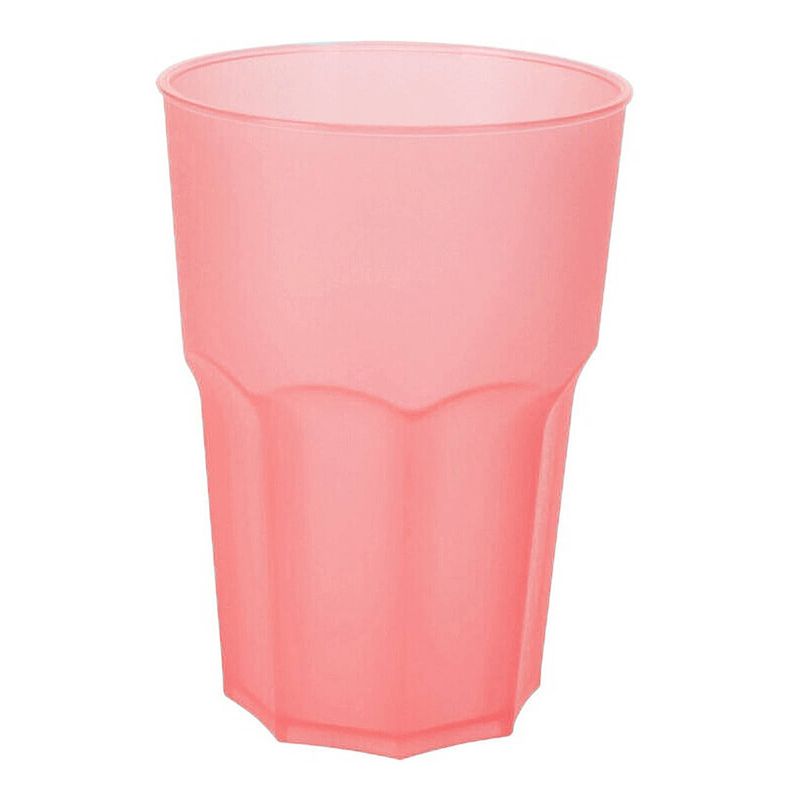 Foto van Limonade/drinkbeker kunststof - rood - 480 ml - 12 x 9 cm - bekers