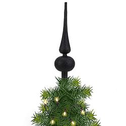Foto van Kunststof piek zwart met glitters h23 cm - kerstboompieken