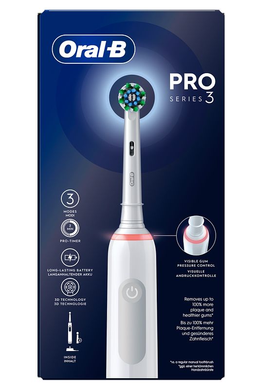 Foto van Oral-b pro 3 3000 wit elektrische tandenborstel