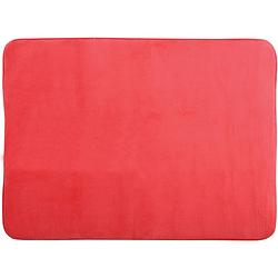 Foto van Msv badkamerkleedje/badmat tapijt - voor op de vloer - rood - 50 x 70 cm - badmatjes