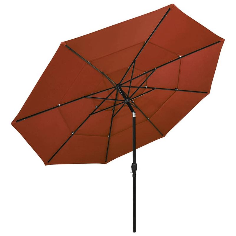 Foto van The living store parasol - 3-laags - terracotta - 350x260 cm - uv-beschermend