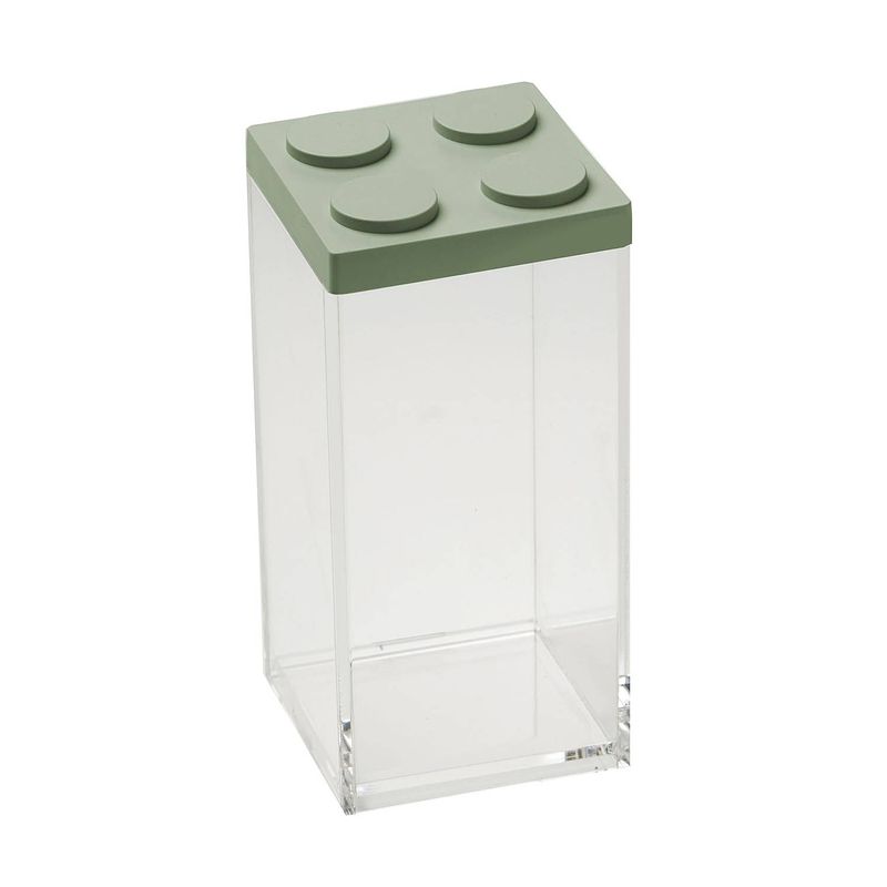 Foto van Stapelbare, brickstore bewaarcontainer hoog, 1,5l, groen - kunststof - omada