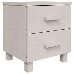 Foto van The living store hamar nachtkastje - wit - 40 x 35 x 44.5 cm - massief grenenhout en mdf