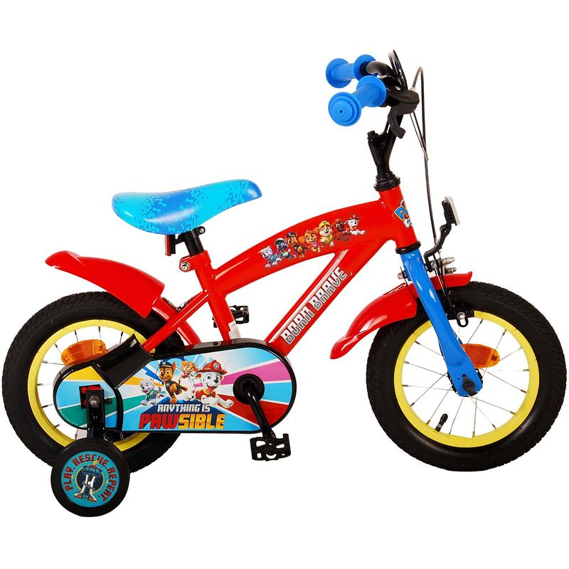 Foto van Paw patrol kinderfiets - 12 inch - rood/blauw