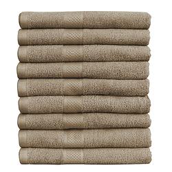 Foto van Katoenen handdoeken hotelkwaliteit - 9 pack - 50 x 100 cm - taupe