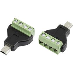 Foto van Usb-connector met schroefaansluiting stekker, recht mn-usb4m mini-usb-stekker type b 1572337 tru components 1 stuk(s)